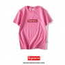 Supreme embroidery box logo Pink tee