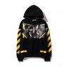 OFF-WHITE stripe print Painting Pullover Hoodies