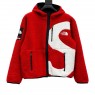 A+ Quality Supreme x The NorthFace S Logo Hooded Fleece Jacket Red