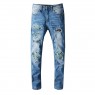 AMIRI Skinny Blue patchwork Distressed Jeans