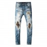 AMIRI Skinny Patchwork Jeans Denim Blue