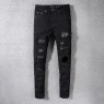AMIRI Skinny Crystal Black Patch Jeans