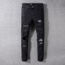 AMIRI Skinny Black Art Patchwork Jeans
