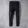AMIRI Skinny Black Distressed Moto Jeans