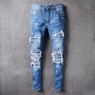 AMIRI Skinny Big Destoryed Blue Jeans