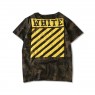 OFF-WHITE Flocking Camouflage Yellow Stripes Tee T-Shirt