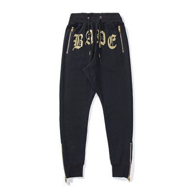 BAPE gold logo sweatpants