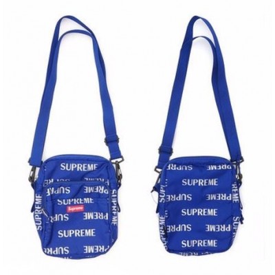 A+ Replica Supreme Logo Pattern Mini Shoulder Bag - Blue