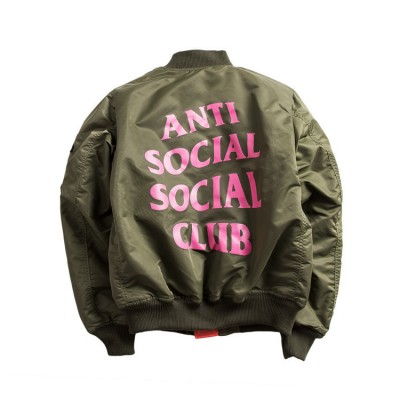 Anti Social Social Club Pink Logo Warm Bomber Jacket