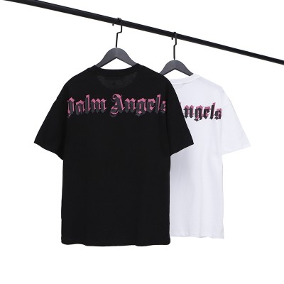 Palm Angels Back Pink Logo Crewneck Tee T-shirt