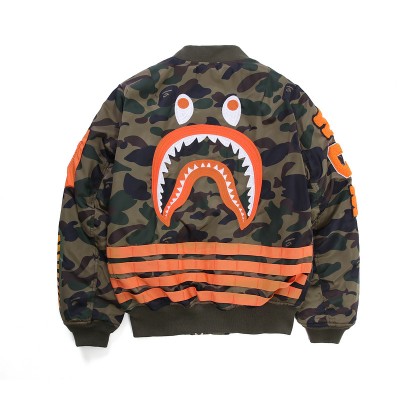 BAPE Orange Shark City Camo Bomber Jacket
