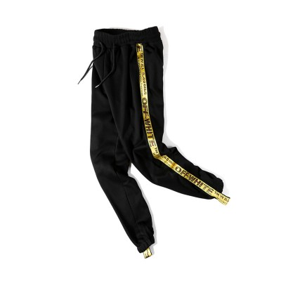 A+ Quality OFF-WHITE Yellow Belted Trousers Track Pants