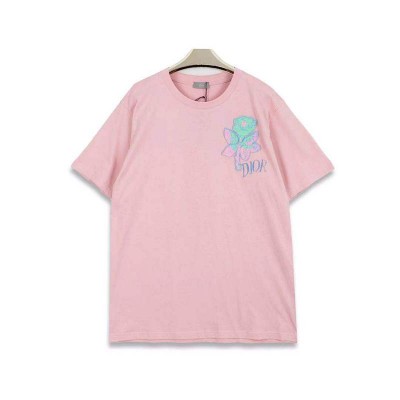DIOR Stitch flower tee Pink