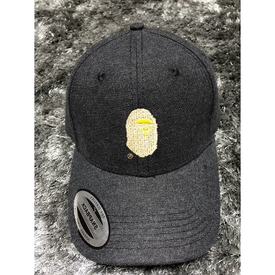 BAPE Gold Monkey Logo Black Cap