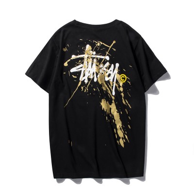 Stussy Golden splash paint Tee T-shirt