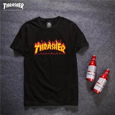 Thrasher Fire Flame Logo Crewneck Tee T-Shirts