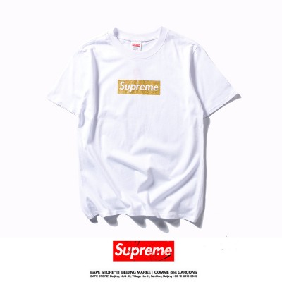 Supreme Gold Box Logo Casual Tee T-shirt