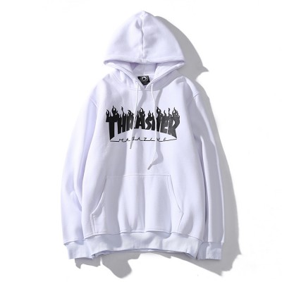 Thrasher Black and White Flame Pullover Hoodies