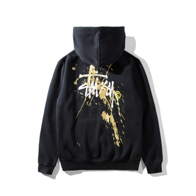 Stussy Gold Splash ink Pullover hoodies
