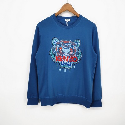 KENZO Embroidered Red Tiger Crewneck Sweatshirt Blue