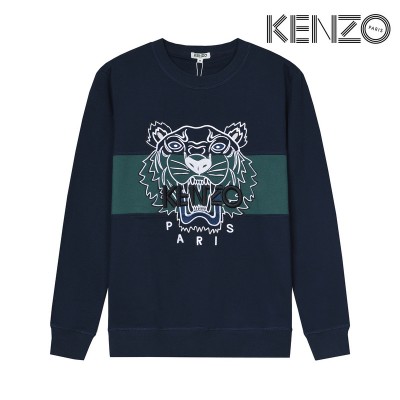 KENZO Embroidered Two Tone Tiger Crewneck Sweatshirt Green/Blue
