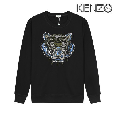 KENZO Embroidered Blue Tiger Sweatshirt Black