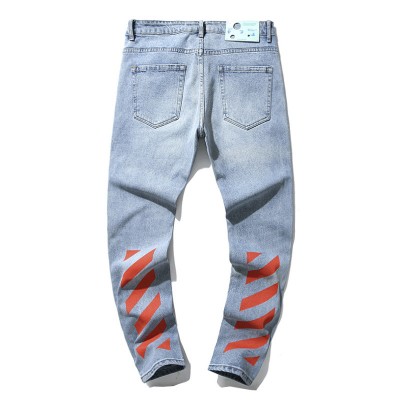 OFF-WHITE Red Arrows diagonal stripe Skiny Jeans