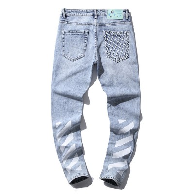 OFF-WHITE mesh pocket diagonal stripe Skiny Jeans
