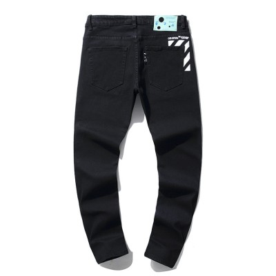 OFF-WHITE diagonal stripe Black Skiny Jeans
