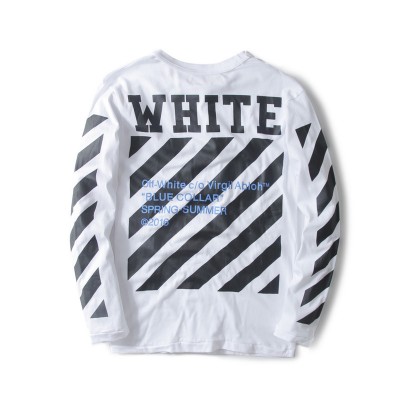 Replica OFF-WHITE Diagonal Stripes Blue Collar Sweatshirt