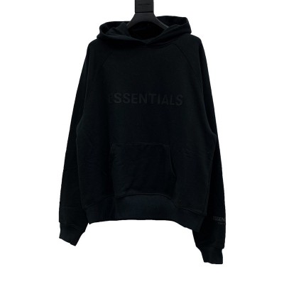A+ Quality Fear of God 3D Silicon logo Hoodie Black