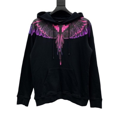 A+ Quality Marcelo Burlon Purple Wings Hoodie Black