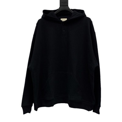 A+ Quality Fear of God Everyday Henley Hoodie Black