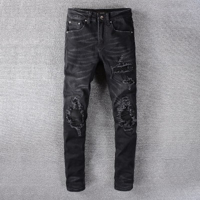 AMIRI Skinny Patch Moto Jeans Black