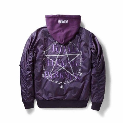 VETEMENTS Total Fucking Darkness Hooded Bomber Jacket