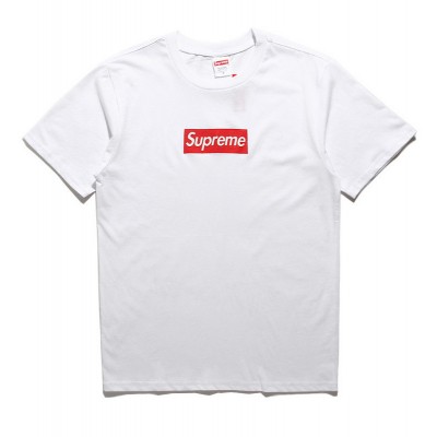 Supreme Solid White Box Logo Casual Tee T-shirt