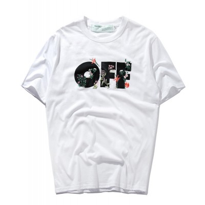 OFF-WHITE embroidery blossom Tee T-shirt