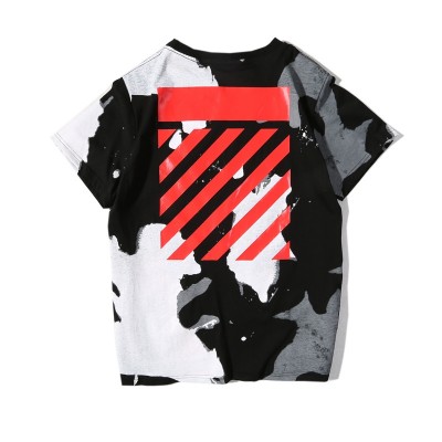 OFF-WHITE Red Diagonals Ink painting Tee T-Shirt
