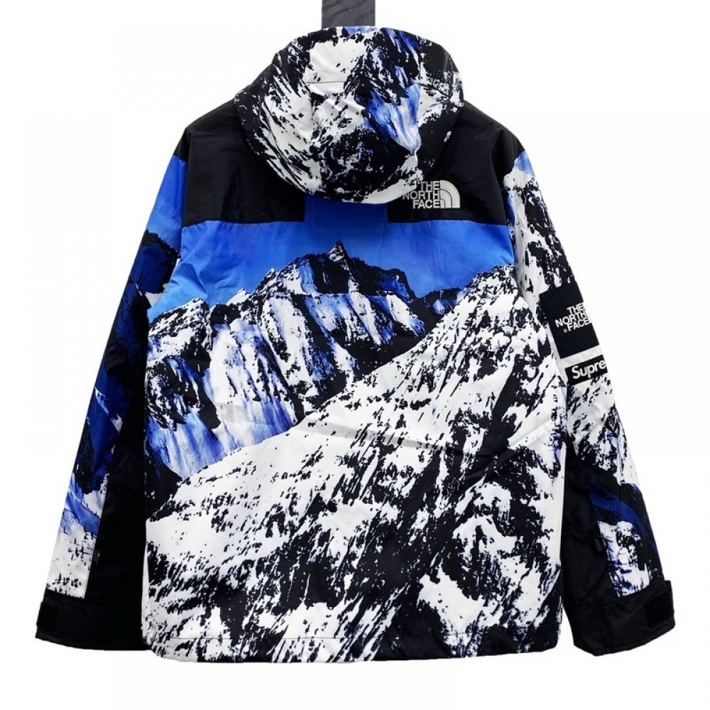 A+ Quality Supreme The North Face Mountain Parka Blue/White Down Jacket