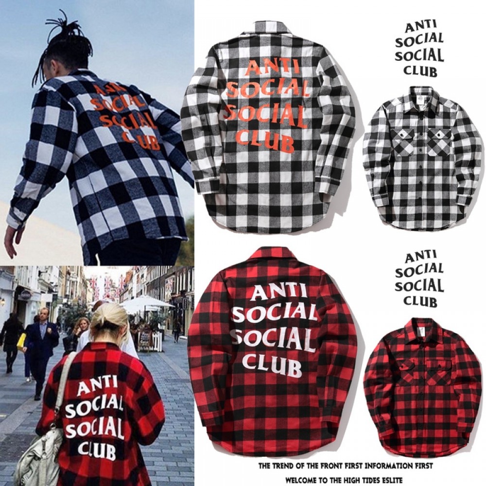 anti social social club plaid shirt
