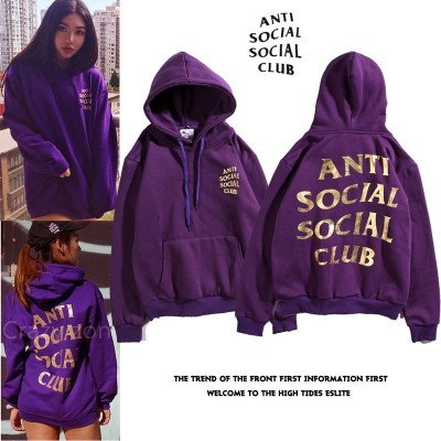 Anti Social Social Club Gold Logo Hoodie Hot stamping