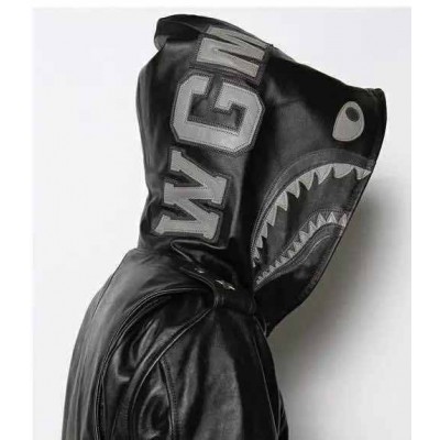 BAPE Shark Leather Hooded Jacket