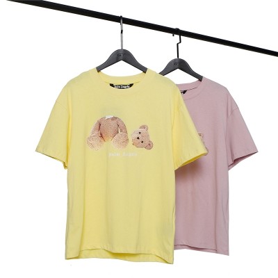 Palm Angels KILL THE BEAR Crewneck Tee T-shirt (Pink / Yellow)