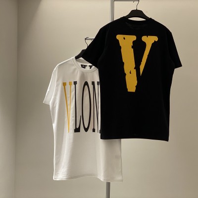 Vlone Pop Tee Yellow Logo Tee T-Shirt
