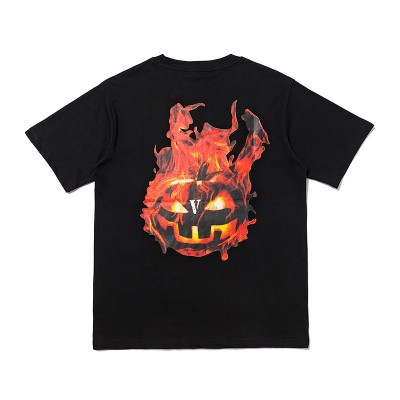 Vlone Halloween Flaming Pumpkin Tee T-Shirt