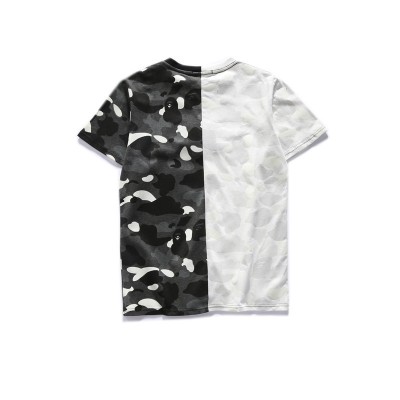 BAPE Black and White Camo Shark Head T-shirt