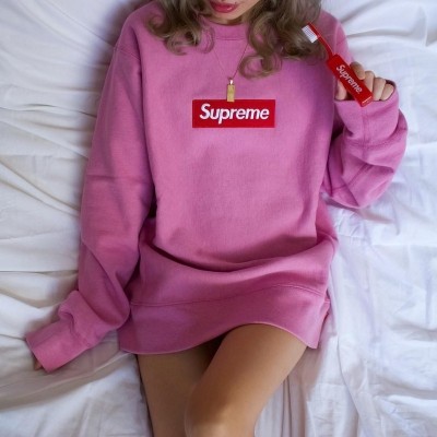 A+ Replica Supreme Pink Box logo Sweatshirt