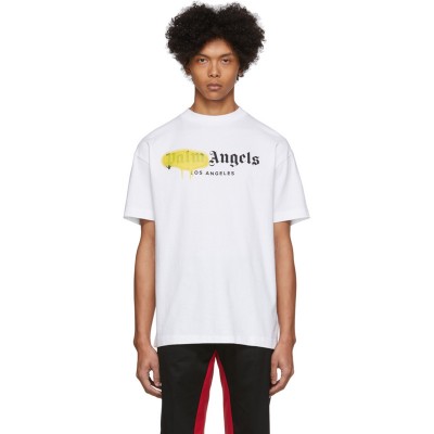 Palm Angels Yellow paint Tee