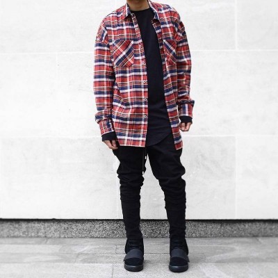 Fear Of God Flannel red plaid shirt