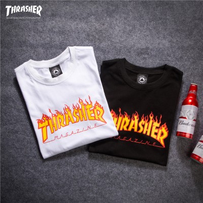 Thrasher Fire Flame Logo Crewneck Tee T-Shirts